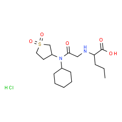 ChemSpider 2D Image | N-{2-[Cyclohexyl(1,1-dioxidotetrahydro-3-thiophenyl)amino]-2-oxoethyl}norvaline hydrochloride (1:1) | C17H31ClN2O5S
