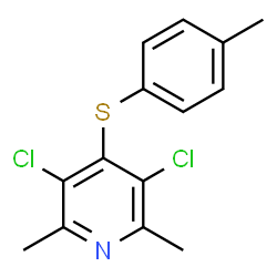 ChemSpider 2D Image | 3,5-Dichloro-2,6-dimethyl-4-[(4-methylphenyl)sulfanyl]pyridine | C14H13Cl2NS