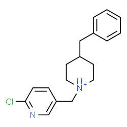 ChemSpider 2D Image | 4-Benzyl-1-[(6-chloro-3-pyridinyl)methyl]piperidinium | C18H22ClN2