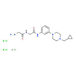 ChemSpider 2D Image | Glycyl-N-{3-[4-(cyclopropylmethyl)-1-piperazinyl]phenyl}glycinamide trihydrochloride | C18H30Cl3N5O2