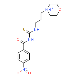 ChemSpider 2D Image | 4-(3-{[(4-Nitrobenzoyl)carbamothioyl]amino}propyl)morpholin-4-ium | C15H21N4O4S