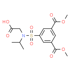ChemSpider 2D Image | N-{[3,5-Bis(methoxycarbonyl)phenyl]sulfonyl}-N-isopropylglycine | C15H19NO8S