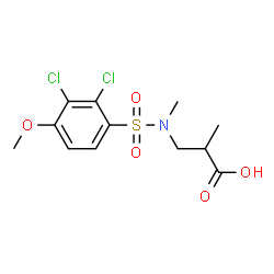 ChemSpider 2D Image | 3-{[(2,3-Dichloro-4-methoxyphenyl)sulfonyl](methyl)amino}-2-methylpropanoic acid | C12H15Cl2NO5S