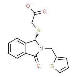 ChemSpider 2D Image | {[(1S)-3-Oxo-2-(2-thienylmethyl)-2,3-dihydro-1H-isoindol-1-yl]sulfanyl}acetate | C15H12NO3S2