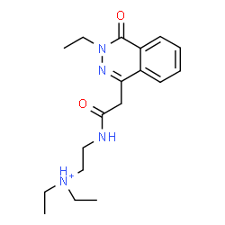 ChemSpider 2D Image | N,N-Diethyl-2-{[(3-ethyl-4-oxo-3,4-dihydro-1-phthalazinyl)acetyl]amino}ethanaminium | C18H27N4O2