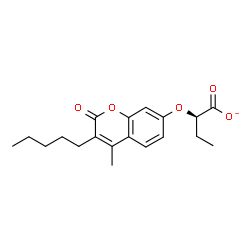 ChemSpider 2D Image | (2R)-2-[(4-Methyl-2-oxo-3-pentyl-2H-chromen-7-yl)oxy]butanoate | C19H23O5