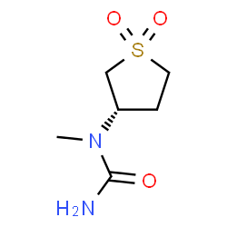 ChemSpider 2D Image | 1-[(3S)-1,1-Dioxidotetrahydro-3-thiophenyl]-1-methylurea | C6H12N2O3S