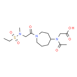 ChemSpider 2D Image | N-Acetyl-N-{1-[N-(ethylsulfonyl)-N-methylglycyl]-4-azepanyl}glycine | C15H27N3O6S
