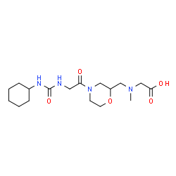 ChemSpider 2D Image | N-({4-[N-(Cyclohexylcarbamoyl)glycyl]-2-morpholinyl}methyl)-N-methylglycine | C17H30N4O5