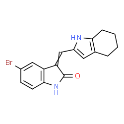 ChemSpider 2D Image | 5-Bromo-3-(4,5,6,7-tetrahydro-1H-indol-2-ylmethylene)-1,3-dihydro-2H-indol-2-one | C17H15BrN2O