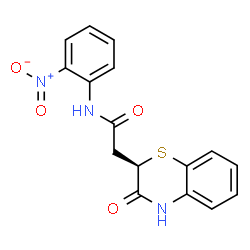 ChemSpider 2D Image | N-(2-Nitrophenyl)-2-[(2R)-3-oxo-3,4-dihydro-2H-1,4-benzothiazin-2-yl]acetamide | C16H13N3O4S
