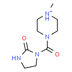 ChemSpider 2D Image | 1-Methyl-4-[(2-oxo-1-imidazolidinyl)carbonyl]piperazin-1-ium | C9H17N4O2