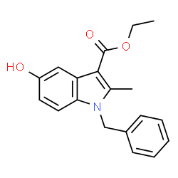 ChemSpider 2D Image | Ethyl 1-benzyl-5-hydroxy-2-methyl-1H-indole-3-carboxylate | C19H19NO3