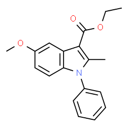 ChemSpider 2D Image | Ethyl 5-methoxy-2-methyl-1-phenyl-1H-indole-3-carboxylate | C19H19NO3