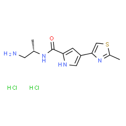 ChemSpider 2D Image | N-[(2S)-1-Amino-2-propanyl]-4-(2-methyl-1,3-thiazol-4-yl)-1H-pyrrole-2-carboxamide dihydrochloride | C12H18Cl2N4OS