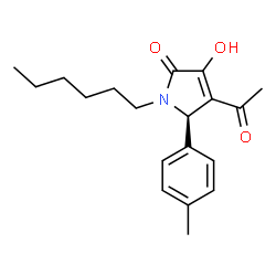 ChemSpider 2D Image | (5R)-4-Acetyl-1-hexyl-3-hydroxy-5-(4-methylphenyl)-1,5-dihydro-2H-pyrrol-2-one | C19H25NO3