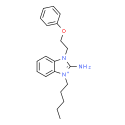 ChemSpider 2D Image | 2-Amino-3-pentyl-1-(2-phenoxyethyl)-1H-benzimidazol-3-ium | C20H26N3O