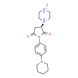 ChemSpider 2D Image | 1-{(3R)-2,5-Dioxo-1-[4-(1-piperidinyl)phenyl]-3-pyrrolidinyl}-4-methylpiperazinediium | C20H30N4O2