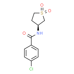 ChemSpider 2D Image | 4-Chloro-N-[(3S)-1,1-dioxidotetrahydro-3-thiophenyl]benzamide | C11H12ClNO3S