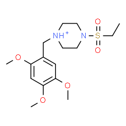ChemSpider 2D Image | 4-(Ethylsulfonyl)-1-(2,4,5-trimethoxybenzyl)piperazin-1-ium | C16H27N2O5S