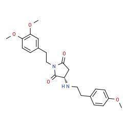 ChemSpider 2D Image | (3S)-1-[2-(3,4-Dimethoxyphenyl)ethyl]-3-{[2-(4-methoxyphenyl)ethyl]amino}-2,5-pyrrolidinedione | C23H28N2O5