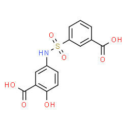 ChemSpider 2D Image | 5-{[(3-Carboxyphenyl)sulfonyl]amino}-2-hydroxybenzoic acid | C14H11NO7S