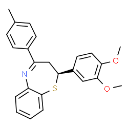 ChemSpider 2D Image | (2S)-2-(3,4-Dimethoxyphenyl)-4-(4-methylphenyl)-2,3-dihydro-1,5-benzothiazepine | C24H23NO2S