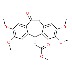 ChemSpider 2D Image | Methyl [(5S)-2,3,7,8-tetramethoxy-10-oxo-10,11-dihydro-5H-dibenzo[a,d][7]annulen-5-yl]acetate | C22H24O7