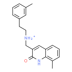 ChemSpider 2D Image | N-[(8-Methyl-2-oxo-1,2-dihydro-3-quinolinyl)methyl]-2-(3-methylphenyl)ethanaminium | C20H23N2O