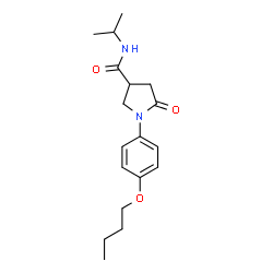 ChemSpider 2D Image | 1-(4-Butoxyphenyl)-N-isopropyl-5-oxo-3-pyrrolidinecarboxamide | C18H26N2O3