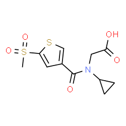 ChemSpider 2D Image | N-Cyclopropyl-N-{[5-(methylsulfonyl)-3-thienyl]carbonyl}glycine | C11H13NO5S2