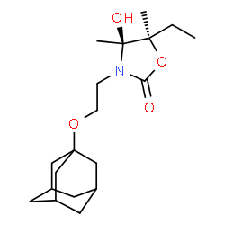 ChemSpider 2D Image | (4S,5R)-3-[2-(Adamantan-1-yloxy)ethyl]-5-ethyl-4-hydroxy-4,5-dimethyl-1,3-oxazolidin-2-one | C19H31NO4