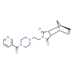 ChemSpider 2D Image | (1R,2S,6R,7S)-4-{2-[4-(3-Pyridinylcarbonyl)-1-piperazinyl]ethyl}-4-azatricyclo[5.2.1.0~2,6~]dec-8-ene-3,5-dione | C21H24N4O3