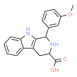 ChemSpider 2D Image | 1-(3-Methoxyphenyl)-2,3,4,9-tetrahydro-1H-beta-carboline-3-carboxylic acid | C19H18N2O3