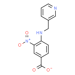 ChemSpider 2D Image | 3-Nitro-4-[(3-pyridinylmethyl)amino]benzoate | C13H10N3O4