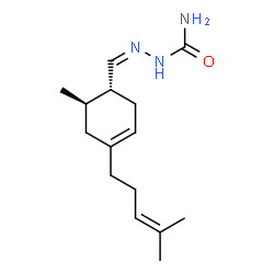 ChemSpider 2D Image | (2Z)-2-{[(1R,6R)-6-Methyl-4-(4-methyl-3-penten-1-yl)-3-cyclohexen-1-yl]methylene}hydrazinecarboxamide | C15H25N3O