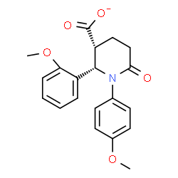 ChemSpider 2D Image | (2S,3R)-2-(2-Methoxyphenyl)-1-(4-methoxyphenyl)-6-oxo-3-piperidinecarboxylate | C20H20NO5