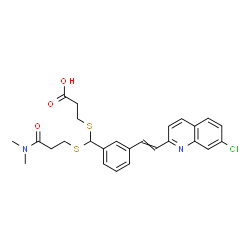 ChemSpider 2D Image | 3-[({3-[2-(7-Chloro-2-quinolinyl)vinyl]phenyl}{[3-(dimethylamino)-3-oxopropyl]sulfanyl}methyl)sulfanyl]propanoic acid | C26H27ClN2O3S2