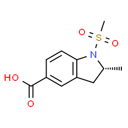 ChemSpider 2D Image | (2R)-2-Methyl-1-(methylsulfonyl)-5-indolinecarboxylic acid | C11H13NO4S