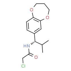 ChemSpider 2D Image | 2-Chloro-N-[(1S)-1-(3,4-dihydro-2H-1,5-benzodioxepin-7-yl)-2-methylpropyl]acetamide | C15H20ClNO3