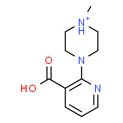 ChemSpider 2D Image | 4-(3-Carboxy-2-pyridinyl)-1-methylpiperazin-1-ium | C11H16N3O2