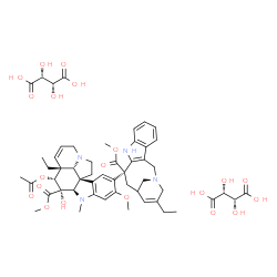ChemSpider 2D Image | (2R,3R)-2,3-Dihydroxysuccinic acid - methyl (2beta,3beta,4beta,5alpha,12beta,19alpha)-4-acetoxy-15-[(12S)-16-ethyl-12-(methoxycarbonyl)-1,10-diazatetracyclo[12.3.1.0~3,11~.0~4,9~]octadeca-3(11),4,6,8,
15-pentaen-12-yl]-3-hydroxy-16-methoxy-1-methyl-6,7-didehydroaspidospermidine-3-carboxylate (2:1) | C53H66N4O20