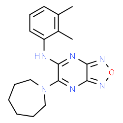 ChemSpider 2D Image | 6-(1-Azepanyl)-N-(2,3-dimethylphenyl)[1,2,5]oxadiazolo[3,4-b]pyrazin-5-amine | C18H22N6O