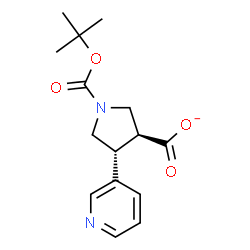 ChemSpider 2D Image | (3S,4R)-1-{[(2-Methyl-2-propanyl)oxy]carbonyl}-4-(3-pyridinyl)-3-pyrrolidinecarboxylate | C15H19N2O4