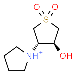 ChemSpider 2D Image | 1-[(3S,4S)-4-Hydroxy-1,1-dioxidotetrahydro-3-thiophenyl]pyrrolidinium | C8H16NO3S