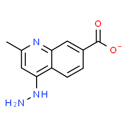 ChemSpider 2D Image | 4-Hydrazino-2-methyl-7-quinolinecarboxylate | C11H10N3O2