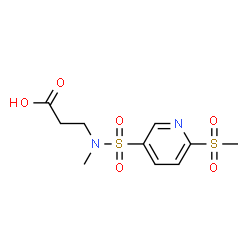ChemSpider 2D Image | N-Methyl-N-{[6-(methylsulfonyl)-3-pyridinyl]sulfonyl}-beta-alanine | C10H14N2O6S2