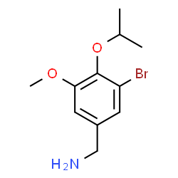ChemSpider 2D Image | 1-(3-Bromo-4-isopropoxy-5-methoxyphenyl)methanamine | C11H16BrNO2