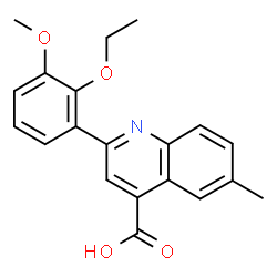 ChemSpider 2D Image | 2-(2-Ethoxy-3-methoxyphenyl)-6-methyl-4-quinolinecarboxylic acid | C20H19NO4