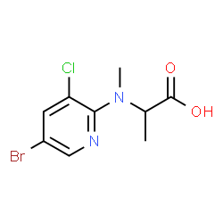 ChemSpider 2D Image | N-(5-Bromo-3-chloro-2-pyridinyl)-N-methylalanine | C9H10BrClN2O2